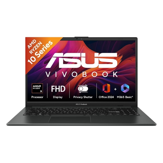 ASUS Vivobook Go 15 (2026),AMD Ryzen 3 30, AMD Radeon iGPU, 8GB RAM, 512GB SSD, FHD, 15.6"(39.6 cm),Windows 11,M365 Basic(1 Year)* Office 2024,Mixed Black, 1.63 Kg,E1504FA-BQ2114WS,Thin & Light Laptop