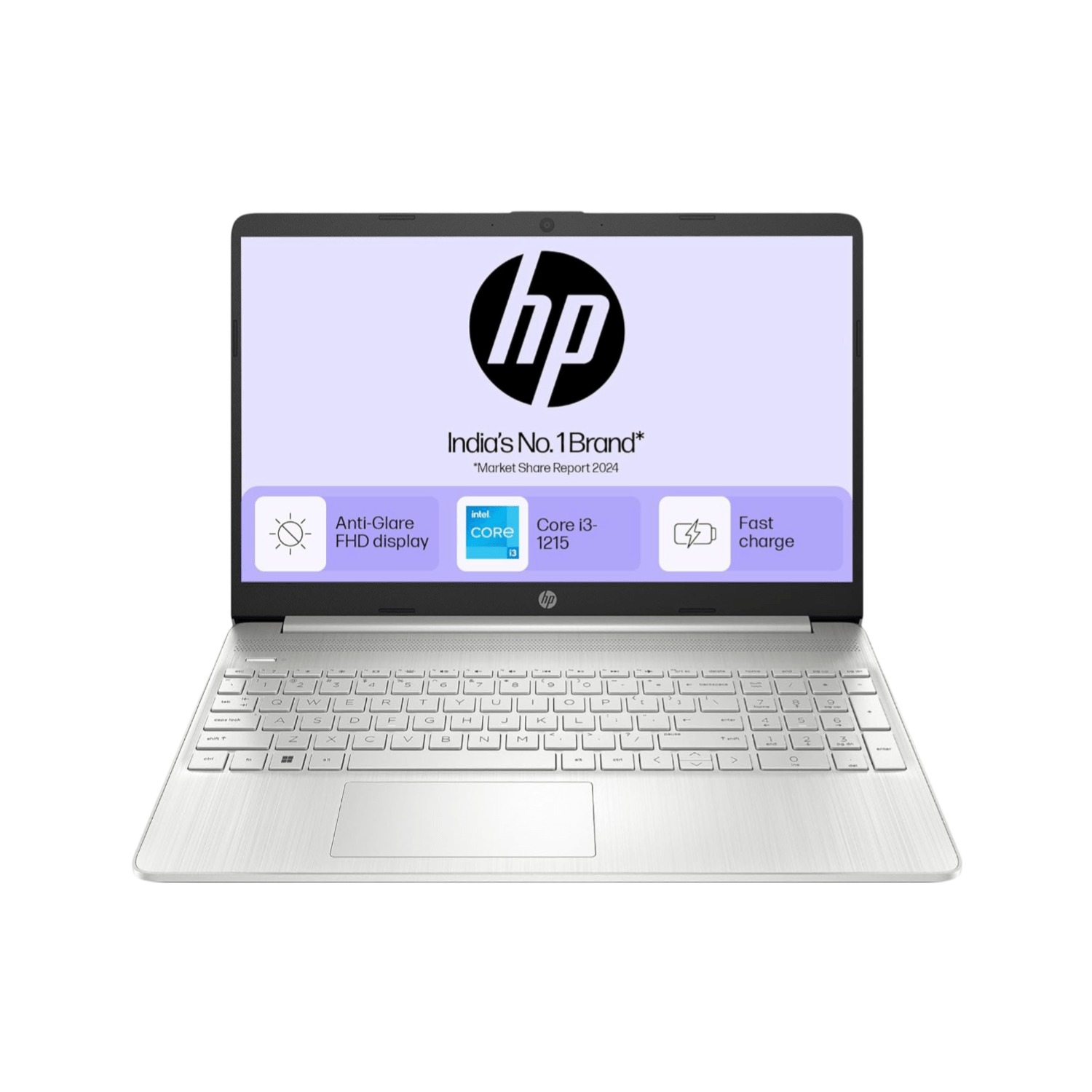 HP 15s, Intel Core i3 - 1215, 8GB DDR4, 512GB SSD, 15.6 - inch (39.6cm), Anti - Glare, FHD Laptop, Intel UHD Graphics, HD Camera, Dual Speakers (Win 11, Office 21, Silver, 1.69kg) fy5003TU - FastDeals