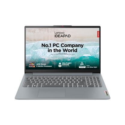 Lenovo IdeaPad Slim 3 Ryzen 5 5625U 15.6" (39.6cm) FHD Thin and Light Laptop (16GB RAM/512GB SSD/Integrated AMD Radeon Graphics/Windows 11/Office Home 2024/Grey/1.6Kg), 82XM00UGIN