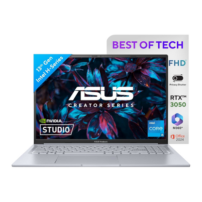ASUS Vivobook 16X, 16" FHD+ (1920 x 1200), Intel Core i5-13420H, (16GB RAM/512GB SSD/RTX 3050/Windows 11/MS Office 365 Basic (1Year)*/Office Home 2024/Cool Silver/1.80 kg), K3605VC-RP413WS