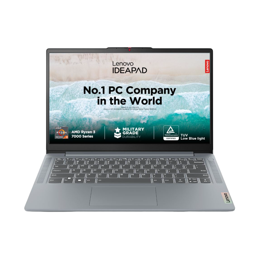 Lenovo IdeaPad Slim 3 AMD Ryzen 3 7320U 14" FHD Thin and Light Laptop (8 GB/512GB SDD/Windows 11 Home/Office Home & Student 2021/1Yr ADP Free/Arctic Grey/1.37Kg), 82XN006JIN