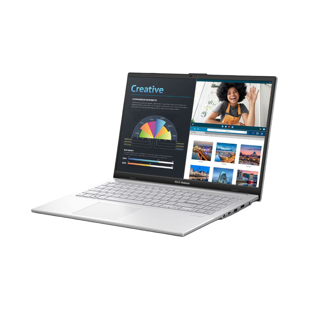 ASUS Vivobook Go 15, AMD Ryzen 3 7320U Thin & Light Laptop(AMD Radeon iGPU/8GB RAM/512GB SSD/FHD/15.6"/60Hz/Windows 11/M365 Basic (1Year)*/Office Home 2024/Cool Silver/1.63 Kg) E1504FA-NJ131WS