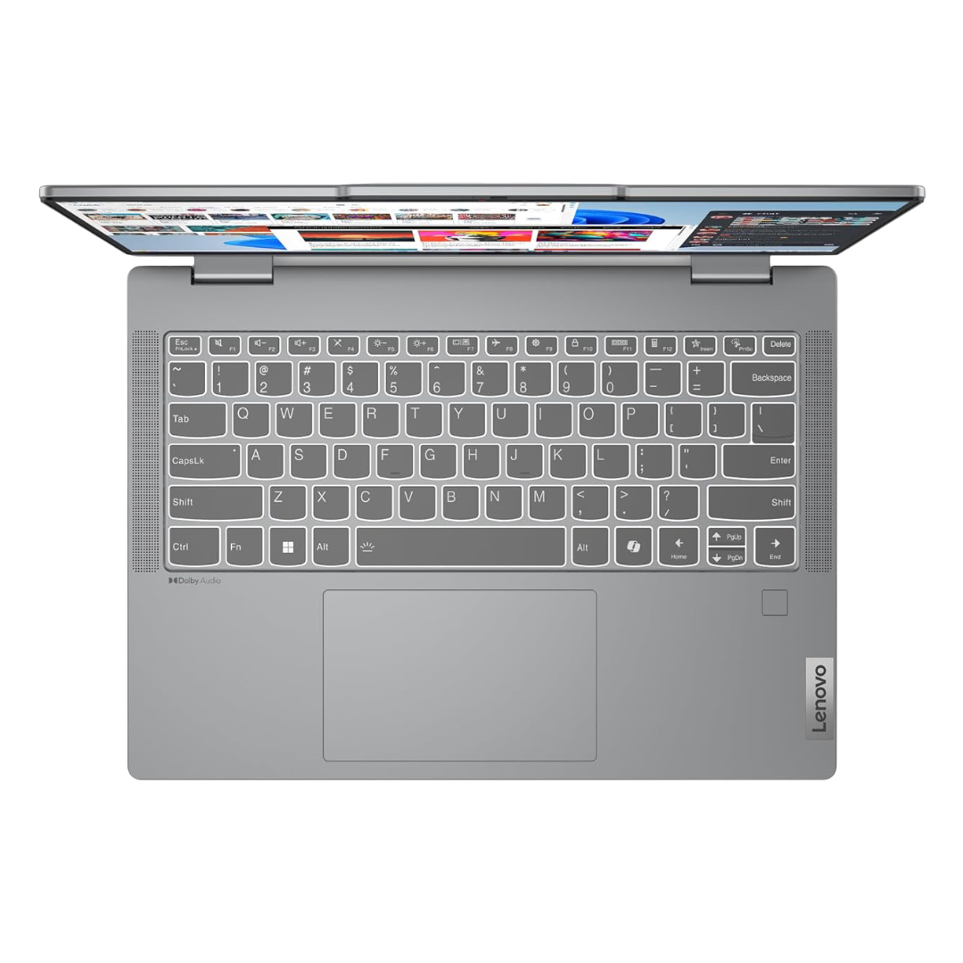Lenovo Ideapad 5 2-in-1 Intel Core 5 120U 14" (35.5cm) WUXGA IPS 300Nits Convertible Laptop (16GB/512GB SSD/Win 11/Office 21/Backlit KB/FPR/FHD Camera/Alexa/3 Mon. Game Pass/Grey/1.6kg), 83DT004SIN