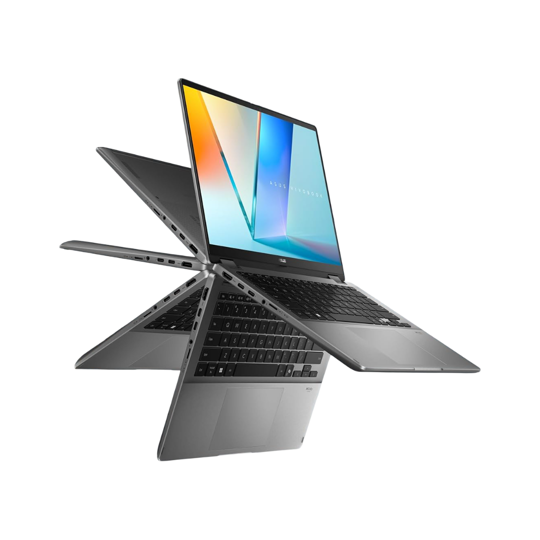ASUS Vivobook 14 Flip,Intel Core Ultra 7 (Series 2),Copilot+ AI PC(Intel Arc iGPU/47TOPS/16GB/512GB/FHD+ Touch screen/14/Windows 11/M365 Basic (1Year)*/Office Home 2024/Gray/1.57 kg) TP3407SA-QL025WS