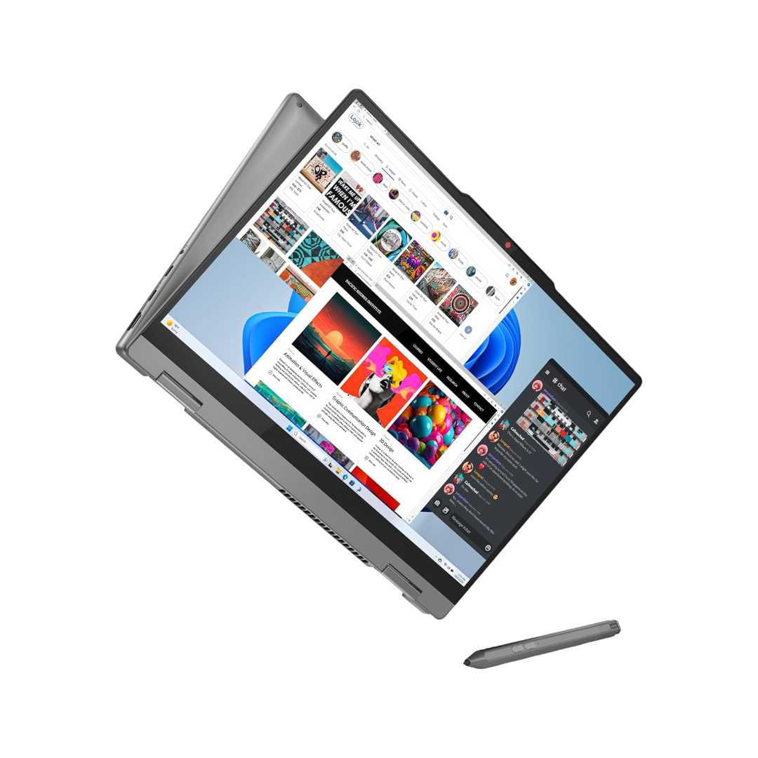 Lenovo Ideapad 5 2-in-1 Intel Core 5 120U 14" (35.5cm) WUXGA IPS 300Nits Convertible Laptop (16GB/512GB SSD/Win 11/Office 21/Backlit KB/FPR/FHD Camera/Alexa/3 Mon. Game Pass/Grey/1.6kg), 83DT004SIN