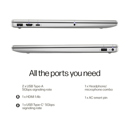 HP 15, Ryzen 5 7530U Laptop (8GB DDR4,512GB SSD) Anti-Glare,15.6''/39.6cm, FHD, Win11, M365 Basic(1yr),Office Home24, Silver,1.59kg, Radeon Graphics, Camera w/Privacy Shutter, fc0388AU