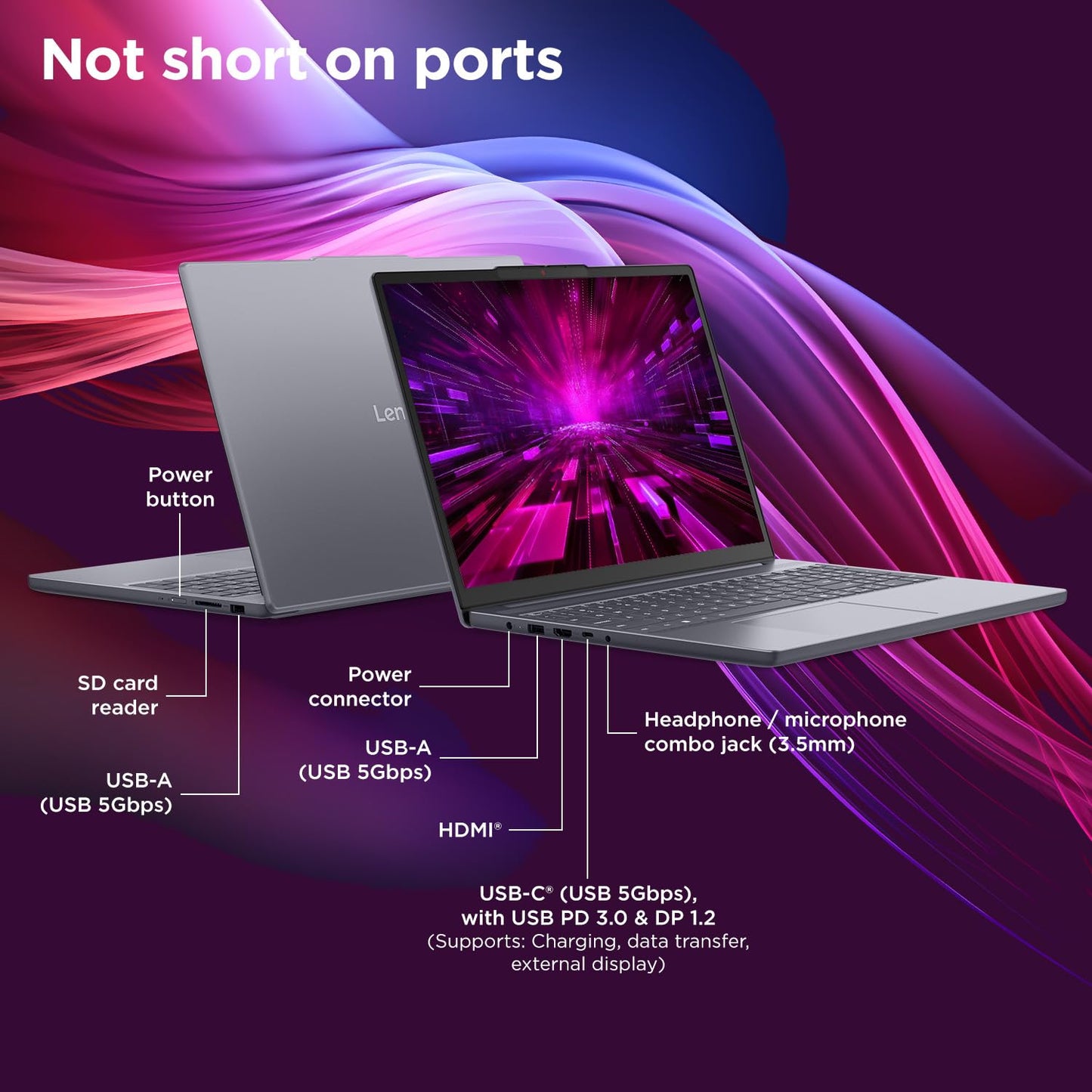 Lenovo IdeaPad Slim 3 AMD Ryzen 7 8840HS 15.3 inch (38.8cm) WUXGA IPS Laptop (16GB RAM/512GB SSD/Windows 11/Office Home 2024/Backlit Keyboard/1Yr ADP Free/Grey/1.6Kg), 83KA004SIN