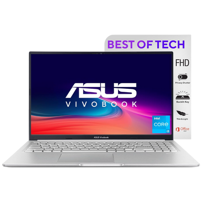 ASUS VivoBook 15 (2022), Intel Core i3-1215U, 12th Gen, 8GB RAM, 512GB SSD, FHD, 15.6"/39.62cm, Windows 11, MS Office 2021, Icelight Silver, 1.7KG, X1502ZA-EJ322WS, Backlit KB Laptop