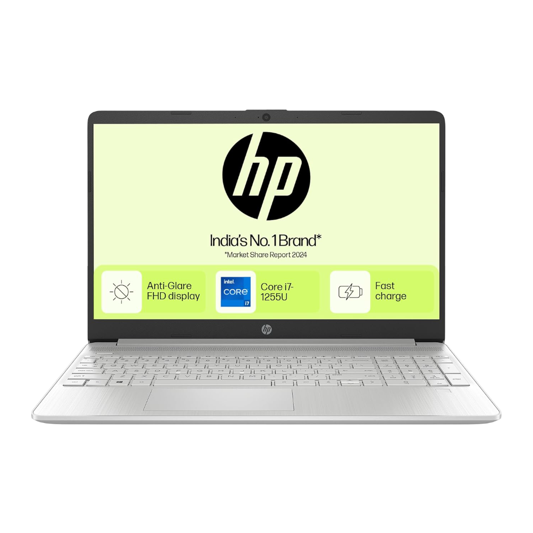 HP Laptop 15s, 12th Gen Intel Core i7-1255U, 15.6-inch (39.6 cm), FHD, 16GB DDR4, 512GB SSD, Intel Iris Xe Graphics, Backlit KB, Thin & Light (Win 11, MSO 2021, Silver, 1.69 kg), fq5190TU