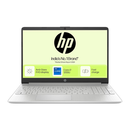 HP Laptop 15s, 12th Gen Intel Core i7-1255U, 15.6-inch (39.6 cm), FHD, 16GB DDR4, 512GB SSD, Intel Iris Xe Graphics, Backlit KB, Thin & Light (Win 11, MSO 2021, Silver, 1.69 kg), fq5190TU