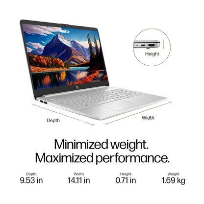 HP Laptop 15s, 12th Gen Intel Core i7-1255U, 15.6-inch (39.6 cm), FHD, 16GB DDR4, 512GB SSD, Intel Iris Xe Graphics, Backlit KB, Thin & Light (Win 11, MSO 2021, Silver, 1.69 kg), fq5190TU