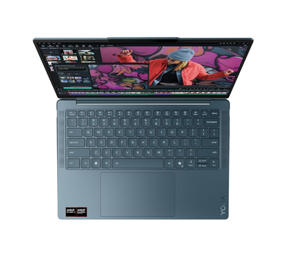 Lenovo Yoga Slim 7 AMD Ryzen AI 7 350 (32GB RAM/1TB SSD/14 (35.5cm)/WUXGA OLED/Copilot+ PC/Windows 11/Microsoft 365 Basic + Office Home 2024 + Lenovo AI Now/1Yr ADP Free/Teal/1.19Kg), 83JY0069IN