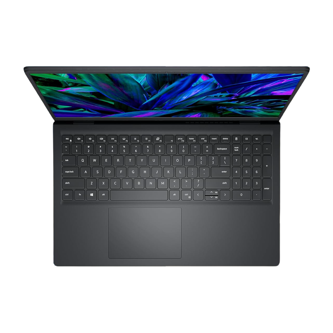 New Dell 15 Laptop, Intel Core 3 100U Processor, 16GB DDR4, 512 SSD, Intel UHD Graphics, 15.6" NT FHD 120Hz IPS AG 250 nit Display, Win 11 + Office H&S 2024, Carbon Black, Thin & Light- 1.63Kg