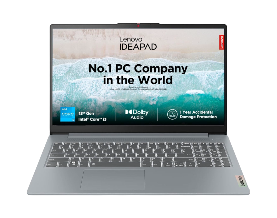 Lenovo IdeaPad Slim 3 13th Gen Intel Core i3-1315U 15.6 inch (39.6cm) FHD Laptop (8GB RAM/512GB SSD/Windows 11/Office 2024/1Yr ADP Free/3 Month Game Pass/Grey/1.6Kg), 82X700HMIN