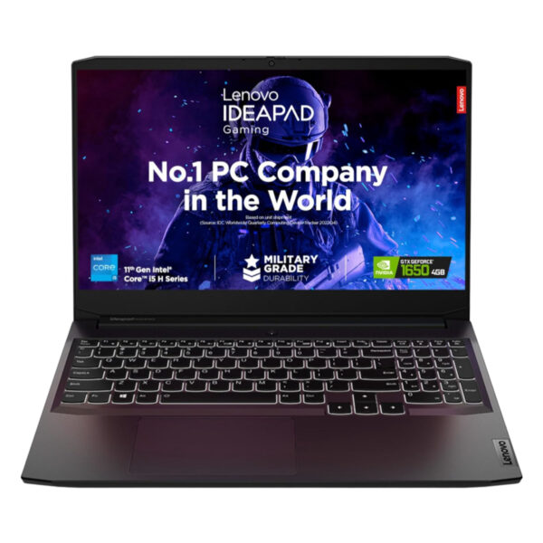 Lenovo IdeaPad Gaming 3 Intel Core i5-11320H 15.6″ (39.62cm) FHD IPS 250nits 120Hz Gaming Laptop (16GB/512GB SSD/Win 11/Office 21/NVIDIA GTX 1650 4GB/Alexa/3 Month Game Pass/Black/2.2Kg), 82K101M5IN